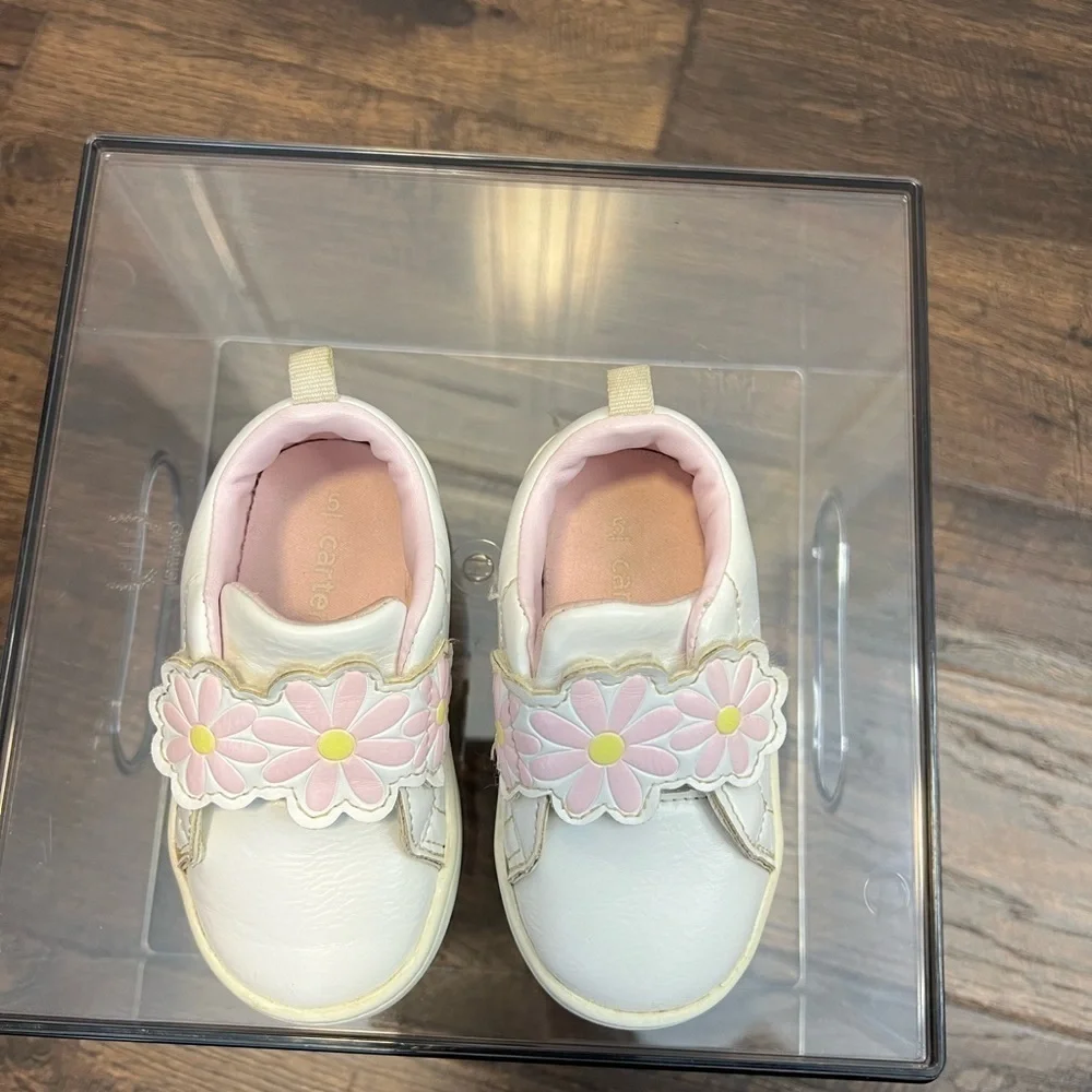 Carter’s Ellie Toddler Girls Slip-On Sneakers  Size 5 Color White And Pi…